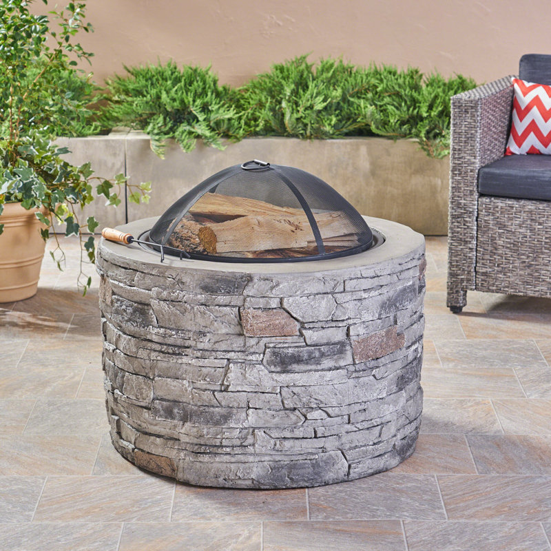 Freeport Park Sean Concrete Wood Burning Fire Pit & Reviews Wayfair